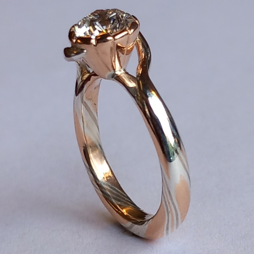 Sakura-ring met Mokume-gane